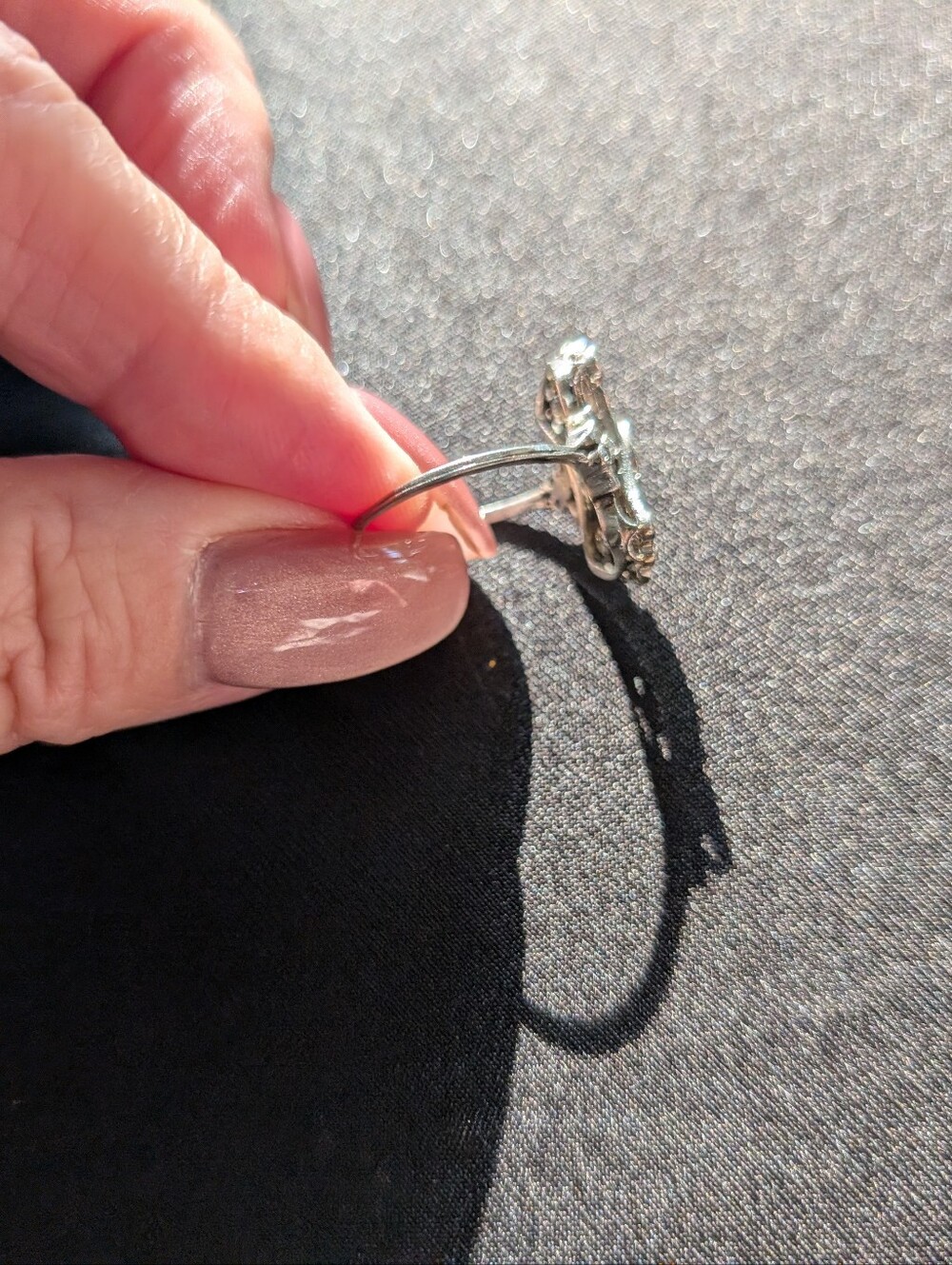 Antique Diamond Platinum Ring Size 6 - Picture 10 of 11